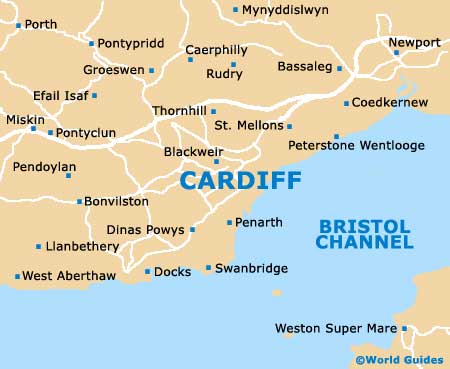 Map of Cardiff