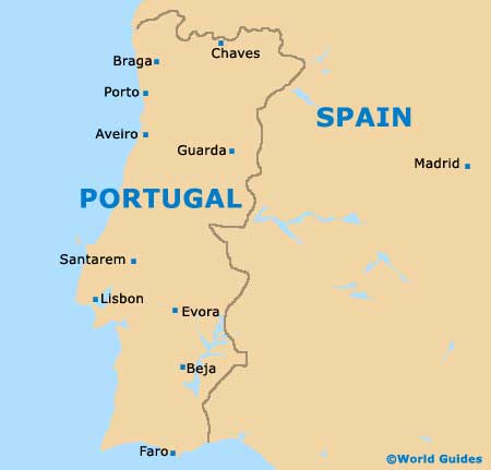 Country Map of Portugal